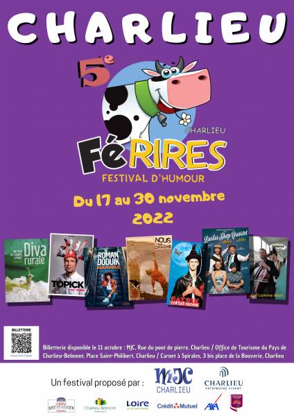 Les Férires : le Festival du rire de Charlieu revient  Du 17 au 30 novembre prochain !